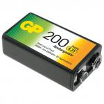 Батарейка аккумуляторная GP, Крона (20R8H, 6F22), Ni-Mh, 200mAh, 1 шт, блистер, 20R8H-2CRU1