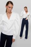 Блуза из смесового хлопка с отложным воротником TOPTOP STUDIO