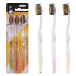 *Набор зубных щеток с бамбуковым углем и ионами золота (3 шт.)