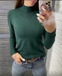 Джемпер  Женский 3003 "Гладкая - Стойка Ворот" Зеленый