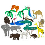 Липучки "Животные жарких стран"