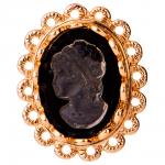 16-1 медальончик черная камея 2х2,5см