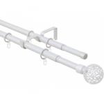 *Карниз двухрядный раздвижной 16/19 мм Ажур