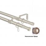 *Карниз двухрядный раздвижной 16/19 мм Сфера (Шар малый)