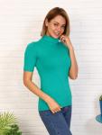 Водолазка женская, рибана с лайкрой, изумруд (657-17)