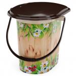 Акция5% Ведро-туалет пластмассовое "Летний день" 17л, 40х36х38см (Россия)