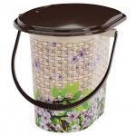 Акция5% Ведро-туалет пластмассовое "Плетёнка" 17л, 40х36х38см (Россия)