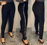 Брюки начёсом лампас люрекс черные 6030 IN