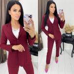 Двойка пиджак с подкладкой бордо RH122