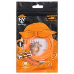 FORZA BY Кабель для зарядки Шнур Micro USB, 1 м, 2А, стикеры в комплекте, оранжевый, пакет