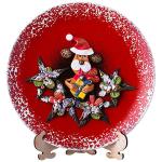 135-5053 ТАРЕЛКА ДЕКОРАТИВНАЯ "СИМВОЛ ГОДА 2018 СОБАКА С ПОДАРКОМ" ДИАМЕТР=20 СМ. БЕЗ УПАКОВКИ (КОР=12ШТ