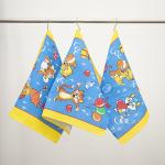 Набор вафельных полотенец 3 шт 45/60 см 329А цвет синий