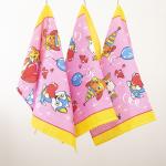 Набор вафельных полотенец 3 шт 45/60 см 329А цвет розовый