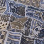 Покрывало гобелен детское Коты синий