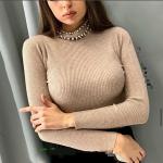 Джемпер  Женский 3003 "Лапша - Бусики Ворот" Бежевый