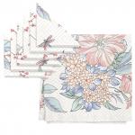 Комплект скатерть рогожка 145х220 + 6 салфеток 32х32 "Mia Cara" рис 30345-1 Барбара