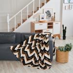 Плед  ЗигЗаг , темно-коричневый, 200*220 см  (no-100172)