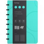 Бизнес-тетрадь А5+, 80л., Berlingo Eclipse, клетка, на кольцах, с возм. замены блока, 80г/м2, пластик (полифом) обложка, линейка-закладка, бирюзовая, RNt_A5003