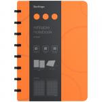Бизнес-тетрадь А5+, 80л., Berlingo Eclipse, клетка, на кольцах, с возм. замены блока, 80г/м2, пластик (полифом) обложка, линейка-закладка, оранжевая, RNt_A5002