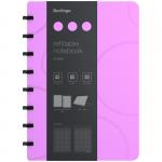 Бизнес-тетрадь А5+, 80л., Berlingo Eclipse, клетка, на кольцах, с возм. замены блока, 80г/м2, пластик (полифом) обложка, линейка-закладка, фиолетов., RNt_A5004