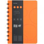 Бизнес-тетрадь B5+, 80л., Berlingo Eclipse, клетка, на кольцах, с возм. замены блока, 80г/м2, пластик (полифом) обложка, линейка-закладка, оранжевая, RNt_B5002