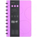 Бизнес-тетрадь B5+, 80л., Berlingo Eclipse, клетка, на кольцах, с возм. замены блока, 80г/м2, пластик (полифом) обложка, линейка-закладка, фиолетов., RNt_B5004