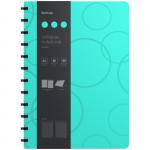 Бизнес-тетрадь А4+, 80л., Berlingo Eclipse, клетка, на кольцах, с возм. замены блока, 80г/м2, пластик (полифом) обложка, линейка-закладка, бирюзовая, RNt_A4003