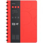 Бизнес-тетрадь А4+, 80л., Berlingo Eclipse, клетка, на кольцах, с возм. замены блока, 80г/м2, пластик (полифом) обложка, линейка-закладка, красная, RNt_A4001