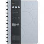 Бизнес-тетрадь А4+, 80л., Berlingo Eclipse, клетка, на кольцах, с возм. замены блока, 80г/м2, пластик (полифом) обложка, линейка-закладка, серая, RNt_A4005