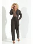 Комбинезон 364 капучино+серый, ЕвроМода
