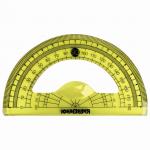 Набор чертежный малый ЮНЛАНДИЯ "START 3D" (линейка 15 см, 2 треуг, трансп), прозр. желтый, 210741