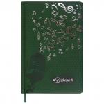 Дневник для музыкальной школы 48л, обложка кожзам твердая, фольга, BRAUBERG, зеленый, 105501