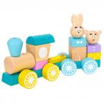 Каталка ТОМИК 1-30 конструктор Паровоз с вагоном