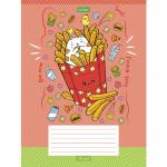 Тетрадь 18л. HATBER ECO, клетка, обложка картон, Фаст фуд пати (5 видов), 18Т5C1