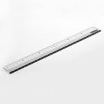 Линейка пластик 30 см BRAUBERG, прозрачная, черно-белая печать, европодвес, 210743