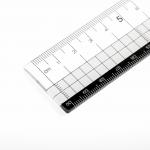 Линейка пластик 30 см BRAUBERG, прозрачная, черно-белая печать, европодвес, 210743