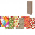 Бумага упаковочная подарочная, в рулонах, глянцевая, 2листа 0,7х1м, рисунок ассорти (женский),шк1618