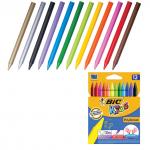 Мелки пластиковые BIC "Plastidecor", 12 цв., ультрапрочные, круглые, картон.упаковка, подвес, 945764
