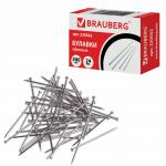 Булавки офисные BRAUBERG 24 мм 500 шт, в карт. коробке, 220562