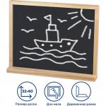 Доска для мела настольная/настенная (32х40см), с мелком и губкой, черная, ПИФАГОР, 235498