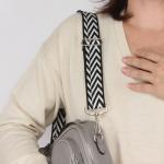 Плечевой ремень (стропа)  ADEL-239/регулируемый,  макс длина 120см,  галочки черн/белый 240115