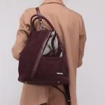 Рюкзак жен иск/кожа+нат/замша Baliviya-20409,   (сумка-change),  1отд+еврокарман,  бордо SALE 241175