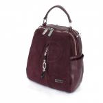 Рюкзак жен иск/кожа+нат/замша Baliviya-19500-1,   (сумка-change),  2отд,  бордо SALE 241197