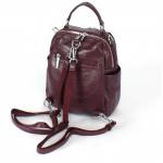 Рюкзак жен иск/кожа+нат/замша Baliviya-19500-1,   (сумка-change),  2отд,  бордо SALE 241197