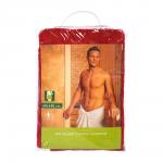 Махровая накидка Spa для мужчин, для бани и сауны, красная 140х60 см Банные штучки/12