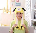 *Шапки с двигающимися ушами «Собака с черными ушками»