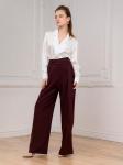 Брюки бордовые с защипами на талии