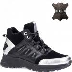 062517 черн/серебро Ботинки зима для девочек (35-37)/6