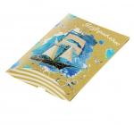 Коробка сборная фигурная "Поздравляю", корабль, 11*8 см