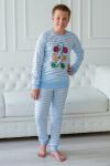 Костюм детский из футболки с длинным рукавом и брюки Fruits&bikes голубой